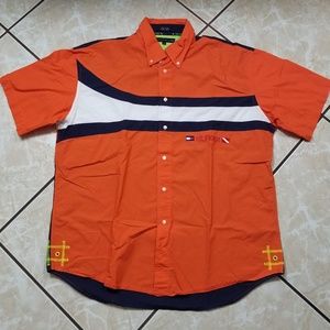 Tommy Hilfiger Orange Sailing Button Up Shirt XL